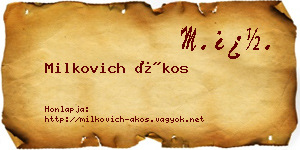 Milkovich Ákos névjegykártya